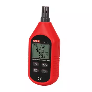 Mini misuratore di temperatura e umidità UT333 — termoigrometro portatile per la misurazione di temperatura e umidità relativa