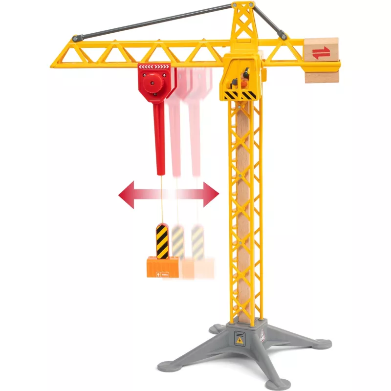 World grande gru da cantiere con luce, binario