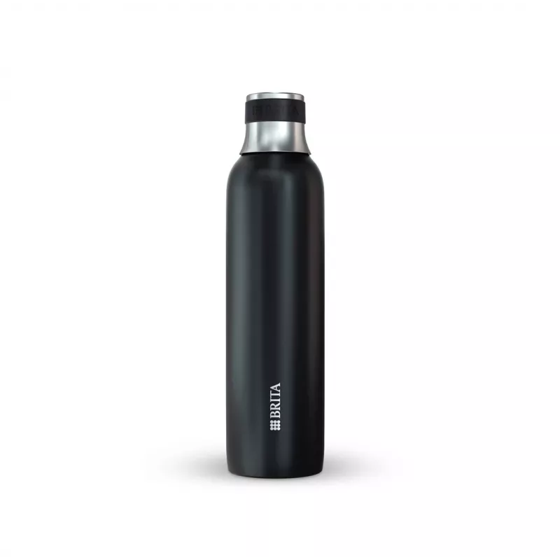 Bottiglia per carbonazione BRITA 650 ml, acciaio inox, nera, lavabile in lavastoviglie