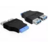 Adattatore Delock USB 3.0 pin header femmina > 2 x USB 3.0 femmina - affiancate (65324)