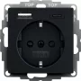 gira presa con porta USB, modello 2459005, nero