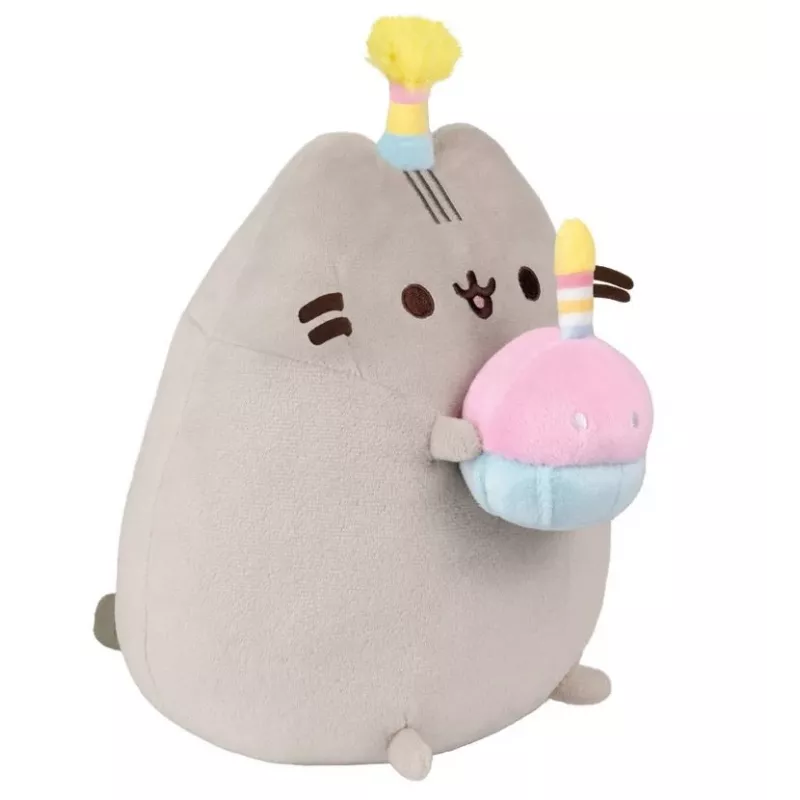 Peluche Pusheen di Pusheen — peluche 24 cm con cappello di compleanno e torta