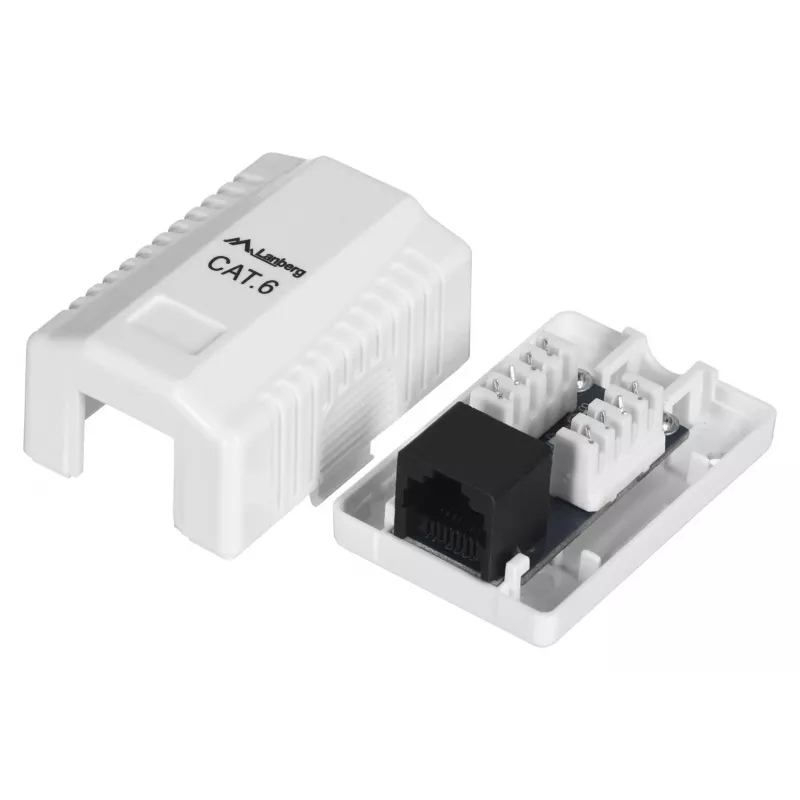 Presa di rete LANBERG RJ-45 OU6-0001-W, Cat6, bianco