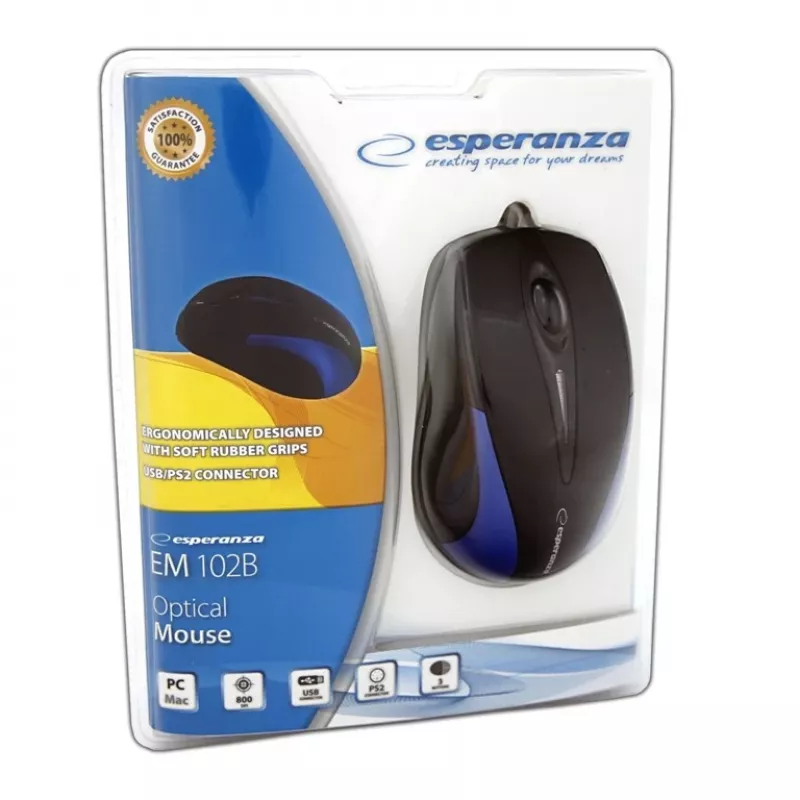 Esperanza EM102B - mouse - ottico - 3 tasti - nero