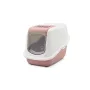 Vaschetta lettiera per gatti coperta Savic Nestor bianco-rosa, vassoio chiuso con cupola, 56×39×38,5 cm