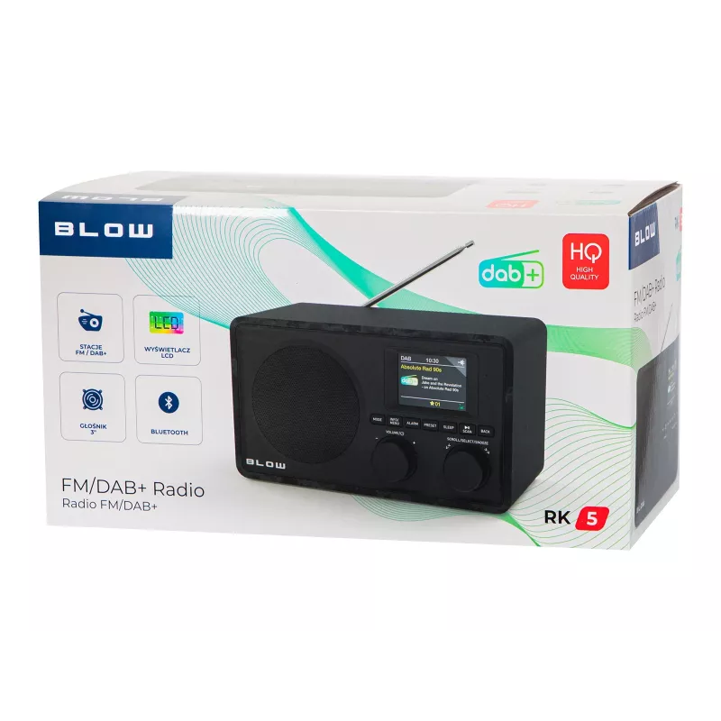 Radio da cucina BLOW RK5 FM/DAB+ con Bluetooth, nero