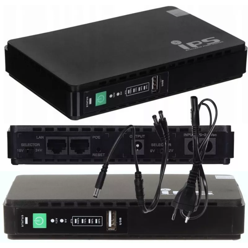 Alimentatore MPL Power RouterUPS-30-PoE 30 W per interni, 100–240 V, nero, 160×105×28 mm