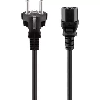 Wentronic Goobay cavo di collegamento per apparecchi a freddo, 1,5 m, nero - Tipo F (Tipo F, CEE 7/7) > connettore femmina apparecchio C13 (attacco apparecchi a freddo) (68605)
