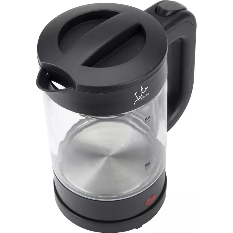 Jata HA702 bollitore elettrico, 1,2 l, 1500 W, vetro borosilicato, senza fili, nero