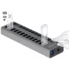 DeLOCK hub USB esterno 5 Gbit/s con 13 porte + interruttore, USB 3.2 Gen 1 (3.1 Gen 1) Type-B, USB 3.2 Gen 1 (3.1 Gen 1) Type-A, 5000 Mbit/s, grigio, alluminio, 1 m