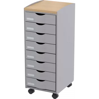 Carrello mobile 8 cassetti grigio/faggio (DT 082N.02.23)