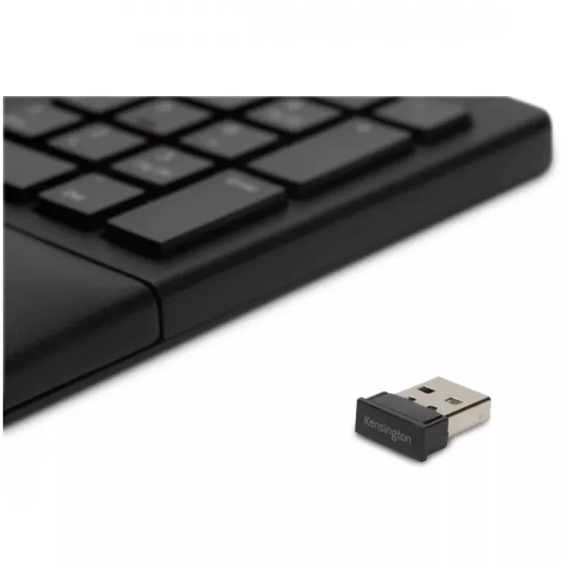 Kensington ProFit Ergo Tastiera wireless FR, Full-Size (100%), con filo e wireless, RF Wireless + USB, AZERTY, nero