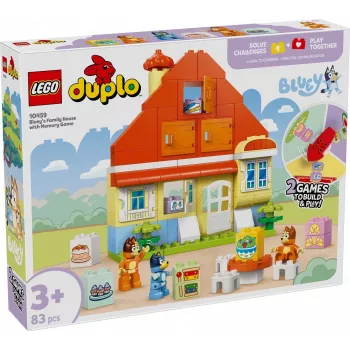 Giocattolo da costruzione LEGO Bluey Casa di famiglia con gioco di memoria 10459 — 83 pezzi, 3 minifigure, età 3+