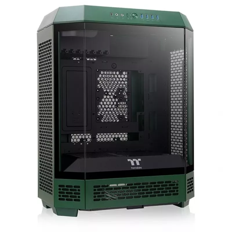 The Tower 600, case tower verde scuro, vetro temperato x 3