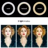 Maclean MCE610 10 Ring Light LED 12W con treppiede e trigger Bluetooth, 3 colori, 10 livelli di luminosità, luminosità regolabile 10% -100%, 160 LED, supporto smartphone, luce di illuminazione
