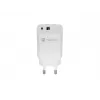 Caricabatterie con filo per dispositivi mobili NATEC NUC-2140, 30W, USB-C PD 3.0 + USB-A, Samsung AFC, bianco