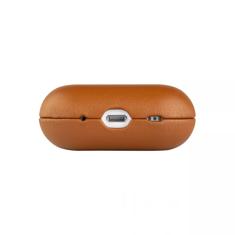 Fixed | Custodia per auricolari con supporto MagSafe | Apple AirPods Pro 2/Pro 2 (USB-C) | Marrone | Pelle