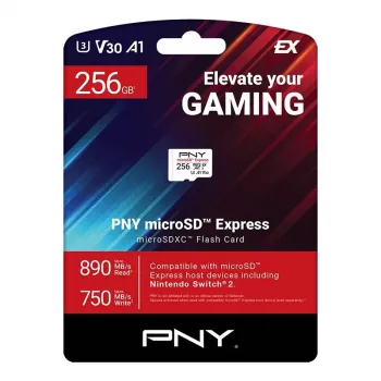 Scheda di memoria MicroSDXC PNY microSD Express 256 GB UHS‑I lettura 890 MB/s scrittura 750 MB/s U3 V30