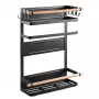 Maclean MC-910 mensola magnetica per frigorifero/lavatrice, nero