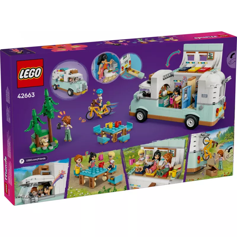Set LEGO Motor Home 42663 — camper LEGO Friends, 778 pezzi, 3 mini bambole, da 7 anni