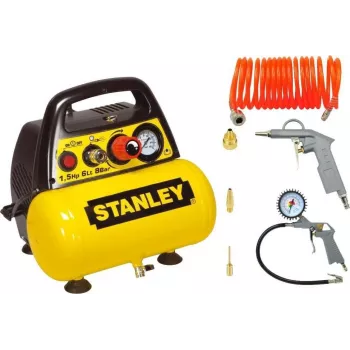 Compressore SENZA OLIO 6L + kit ARIA COMPRESSA Stanley