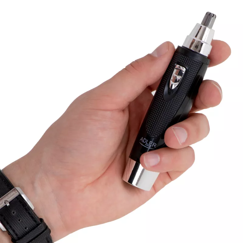 Trimmer di precisione Adler AD 2911 — Trimmer per orecchie e naso, nero, 45 g