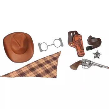 Set cowboy giocattolo Pulio modello 155880/0 con cappello — accessorio Gonher