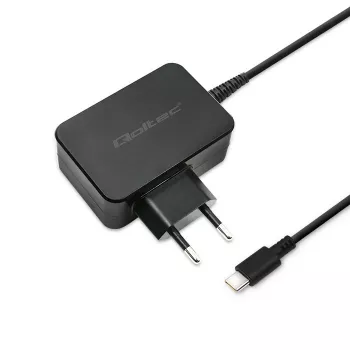 Caricabatterie portatile QOLTEC 51024 – caricabatterie universale AC per interni, 65 W PD, 20 V/3,25 A, cavo 1,2 m, nero