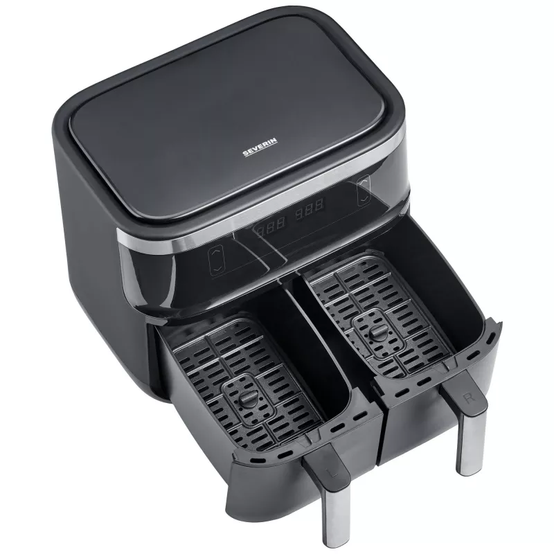 Friggitrice ad aria Severin FR 2453 Double 3,25 L 2850 W nero argento