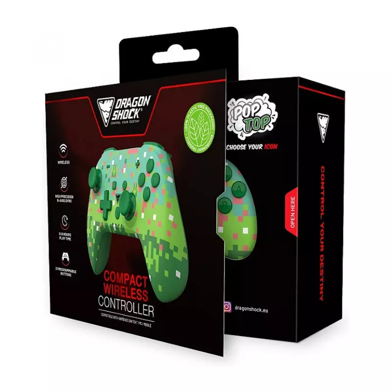 Dragonshock controller Poptop wireless Cubes verde Switch