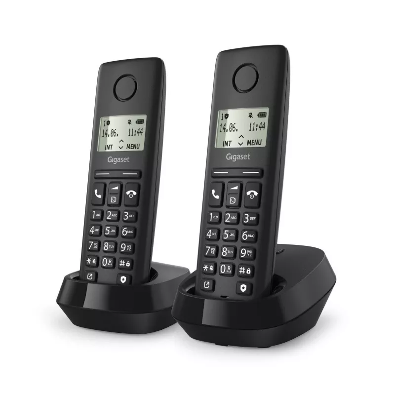 Gigaset Pure 100 Duo — telefono cordless, coppia di microtelefoni DECT con stazione base