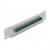 Patch panel fibra ottica DeLOCK 10 pollici 12 porte SC simplex acqua 1U grigio