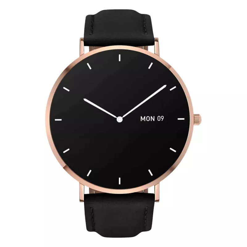 Smartwatch in pelle Garett Verona oro-nero