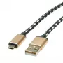 ROLINE 11.02.8819 Cavo USB 0,8 m USB 2.0 USB C Micro-USB B Nero - Oro (11.02.8819)