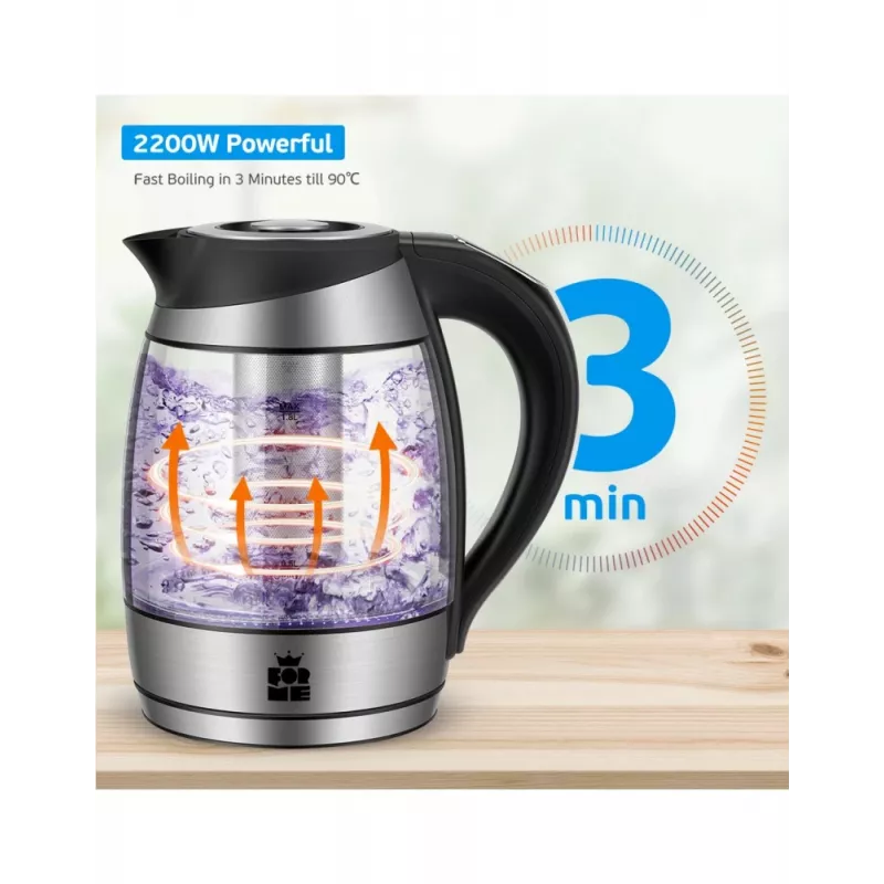 Bollitore elettrico Forme FKG-448 1,7 l 2200 W nero