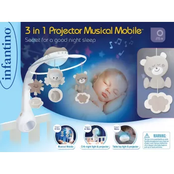 Proiettore musicale 3in1 carousel beige