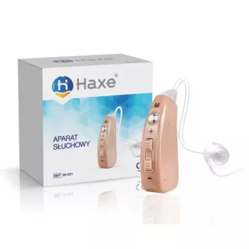 Amplificatore acustico Haxe JH351 ricaricabile in-ear beige, frequenza 950–3500 Hz, volume a 4 livelli, a batteria
