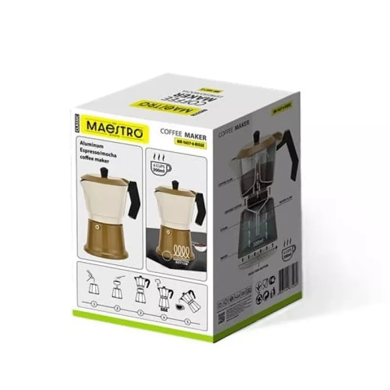 Caffettiera espresso Maestro MR-1657-6-BEIGE alluminio 6 tazze