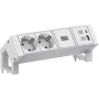 Bachmann DESK2 ALU bianco 937.4022xCEE7/3 1xUSB A/C 22W 0 2m GST18