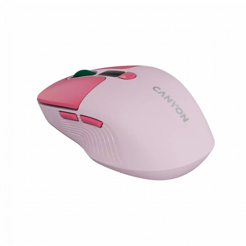 Canyon MW-26 - mouse ottico wireless 2in1 Bluetooth / 2,4 GHz - silenzioso - rosa