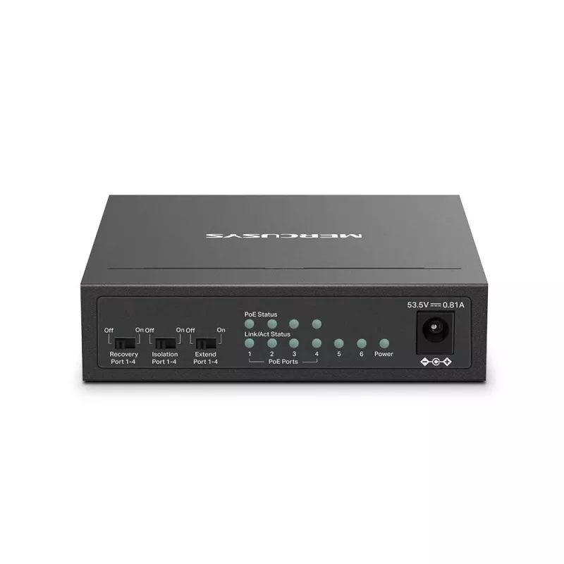 Mercusys switch desktop 6 porte 10/100Mbps con 4 porte PoE+