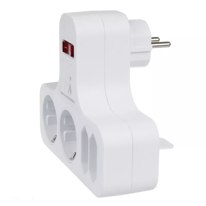 Ciabatta 4 prese con interruttore MACLEAN MCE224 F — presa multipla 4 vie con interruttore singolo