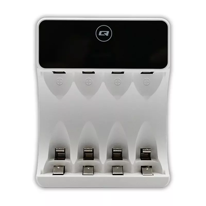 Caricabatterie QOLTEC 50848 per celle NiMH AAA (R03) e AA (R6) con display LCD