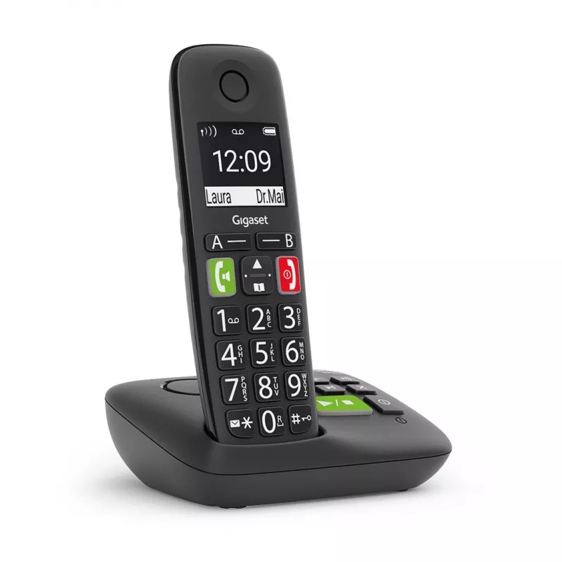 Gigaset E290A Telefono analogico/DECT con identificazione chiamante Nero