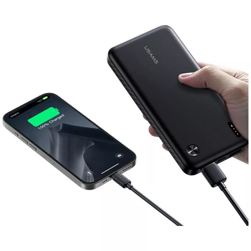 Powerbank usams PB83 10000mAh PD 2×USB-A USB-C bianco