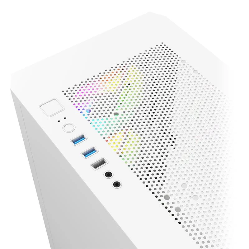 Montech AIR 100 ARGB tower MICRO-ATX con quattro ventole ARGB preinstallate, design ultra-minimalista, pannello frontale in mesh fine, elevato flusso d'aria, lato unico