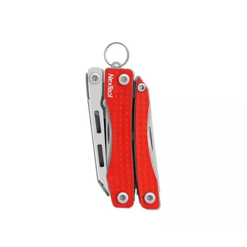 Multitool Nextool NE20051 10-in-1 compatto, acciaio inox, rosso, 78 g, 6,2 cm chiuso