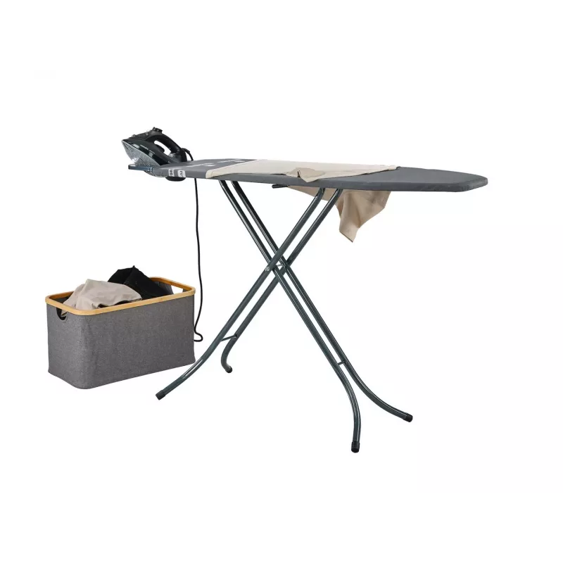 Leifheit Classic M Black 72486 asse da stiro di dimensioni standard, 120 x 38 cm, altezza 69–88 cm, nera