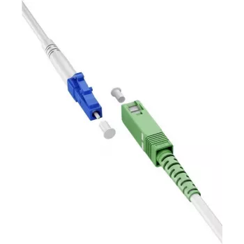 Goobay 59609 Cavo in fibra ottica 2 m SC/APC LC/UPC FTTH OS2 bianco (59609)