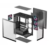 Case per PC DeepCool CG580 4F Midi Tower — ATX/ITX/MicroATX, vetro temperato, 3×120mm+1×120mm ventole, 2×3,5 pollici & 2×2,5 pollici, USB-A×2 USB-C×1, nero